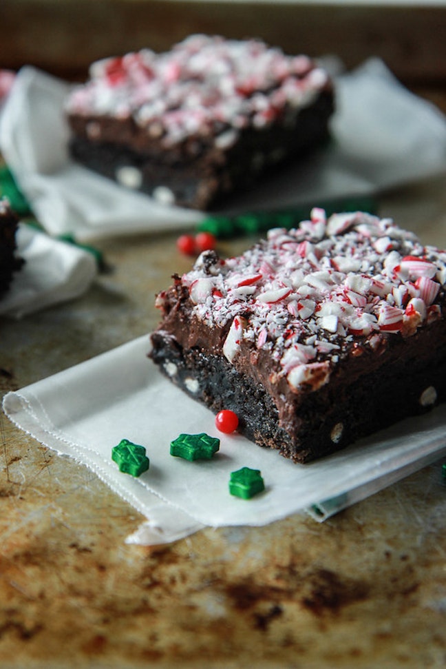 Peppermint Mocha and White Choc-chip Fudge Brownies Vegan and Gluten Free