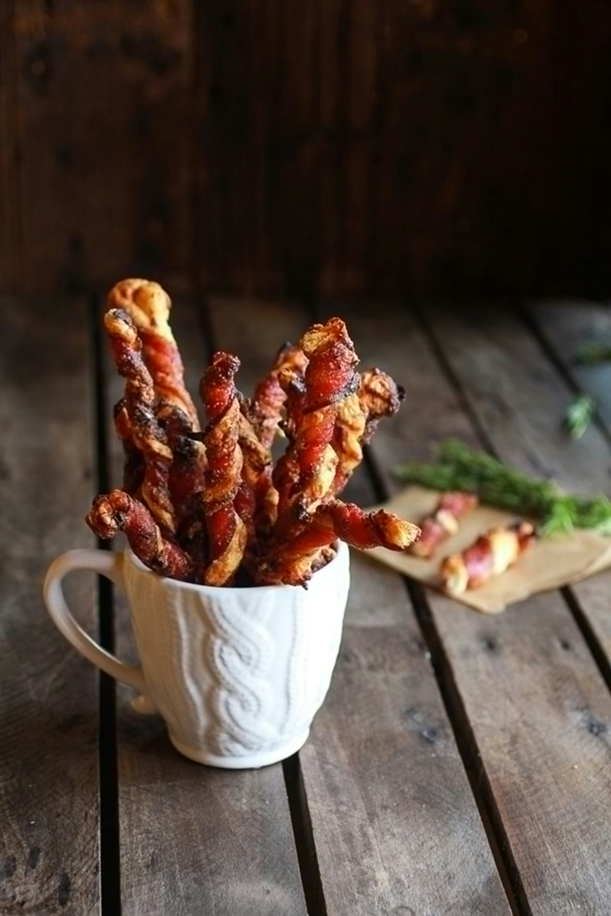 Cheesy Bacon-Wrapped Puff Pastry Twists