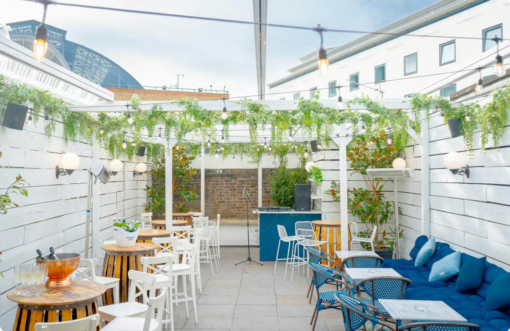 Bubba Oasis rooftop terrace with retractable roof, Islington
