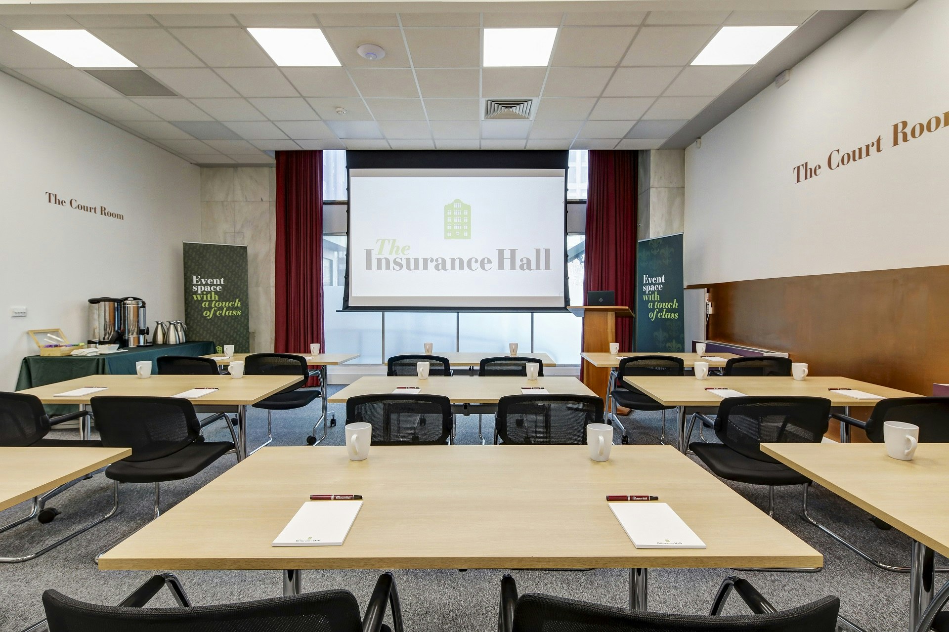 Barbican Venue Hire - The Insurance Hall - Business in The Court Room - Banner