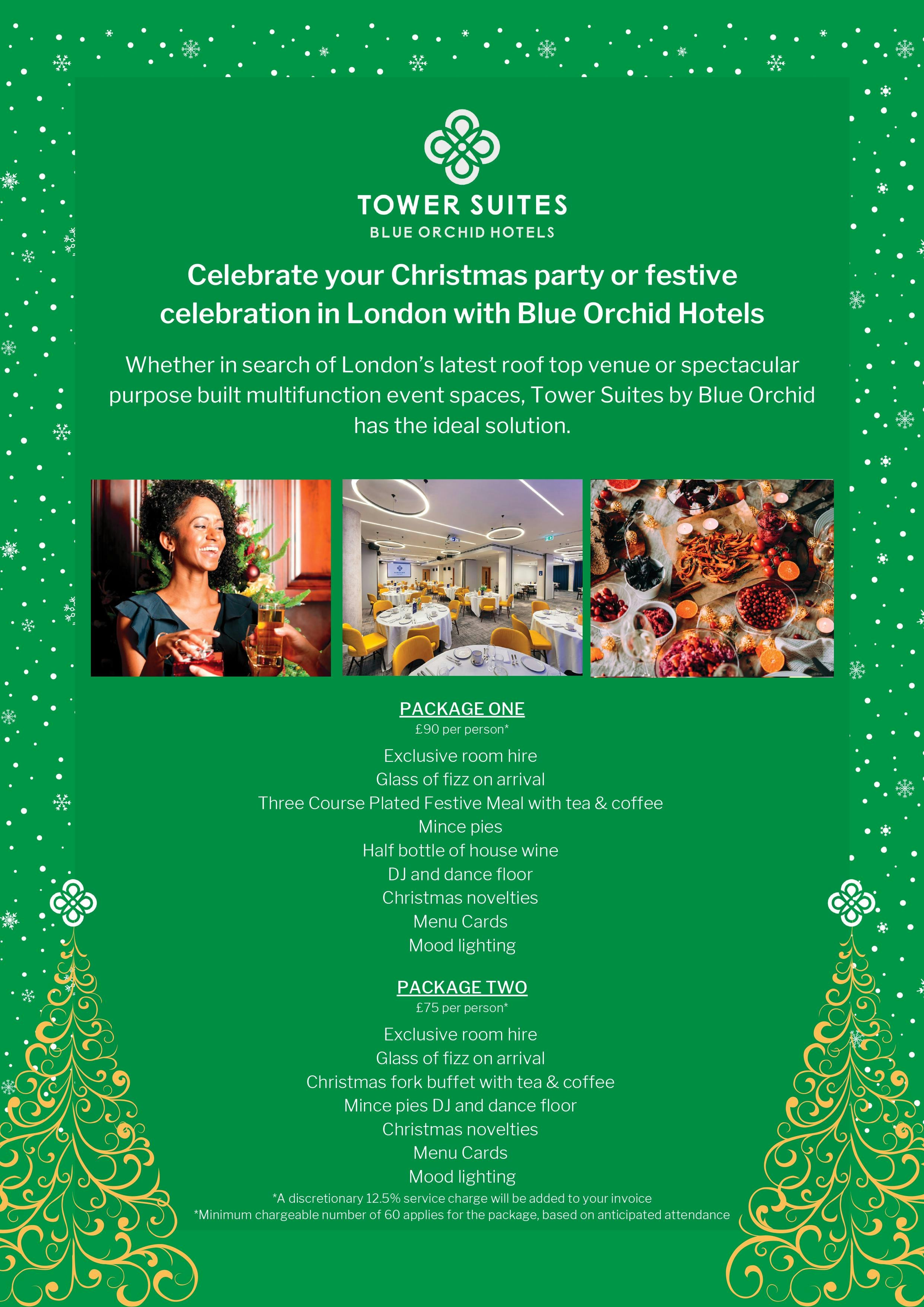 Tower Hill Venue Hire - Tower Suites by Blue Orchid - Events in Christmas Party at Blue Orchid Hotels - Banner