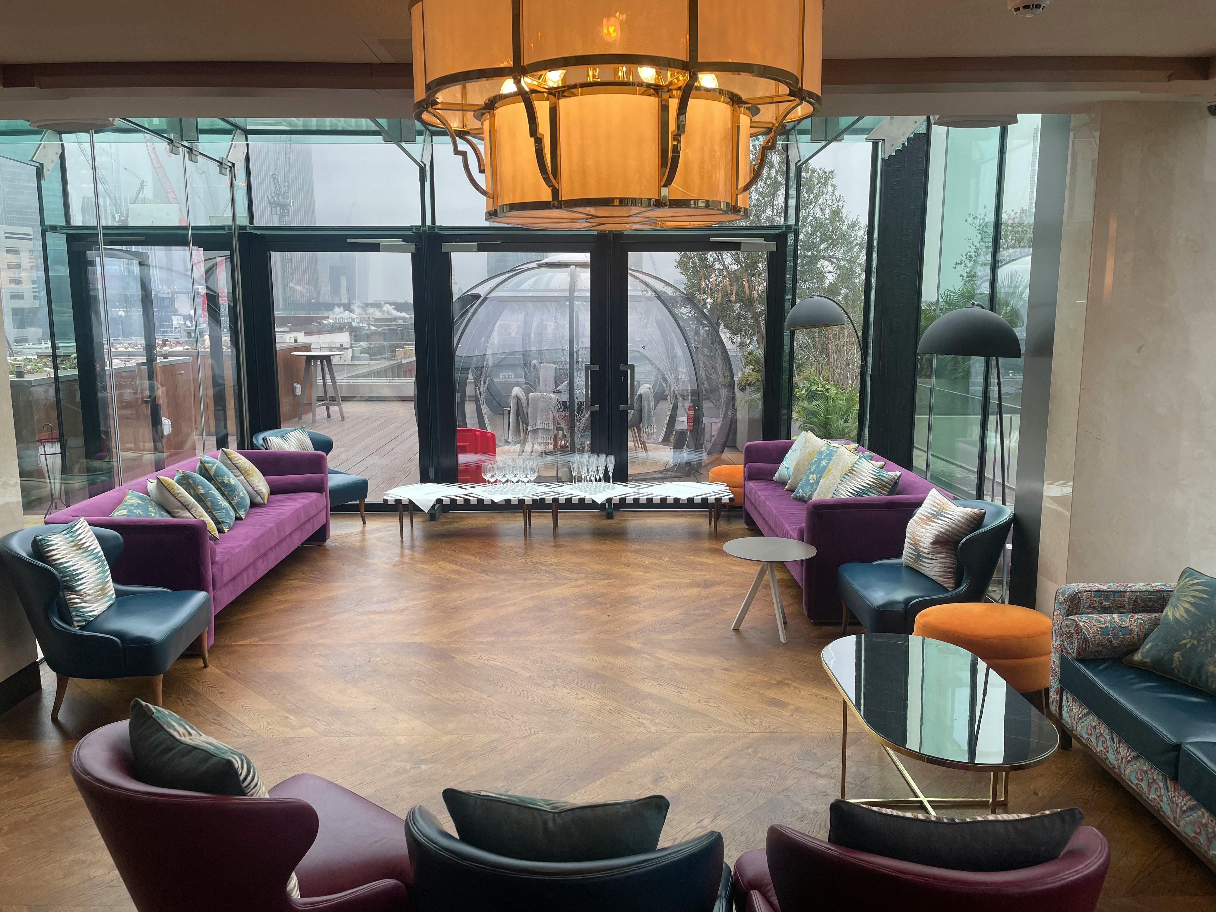 Aviary rooftop restaurant and bar with City views, London