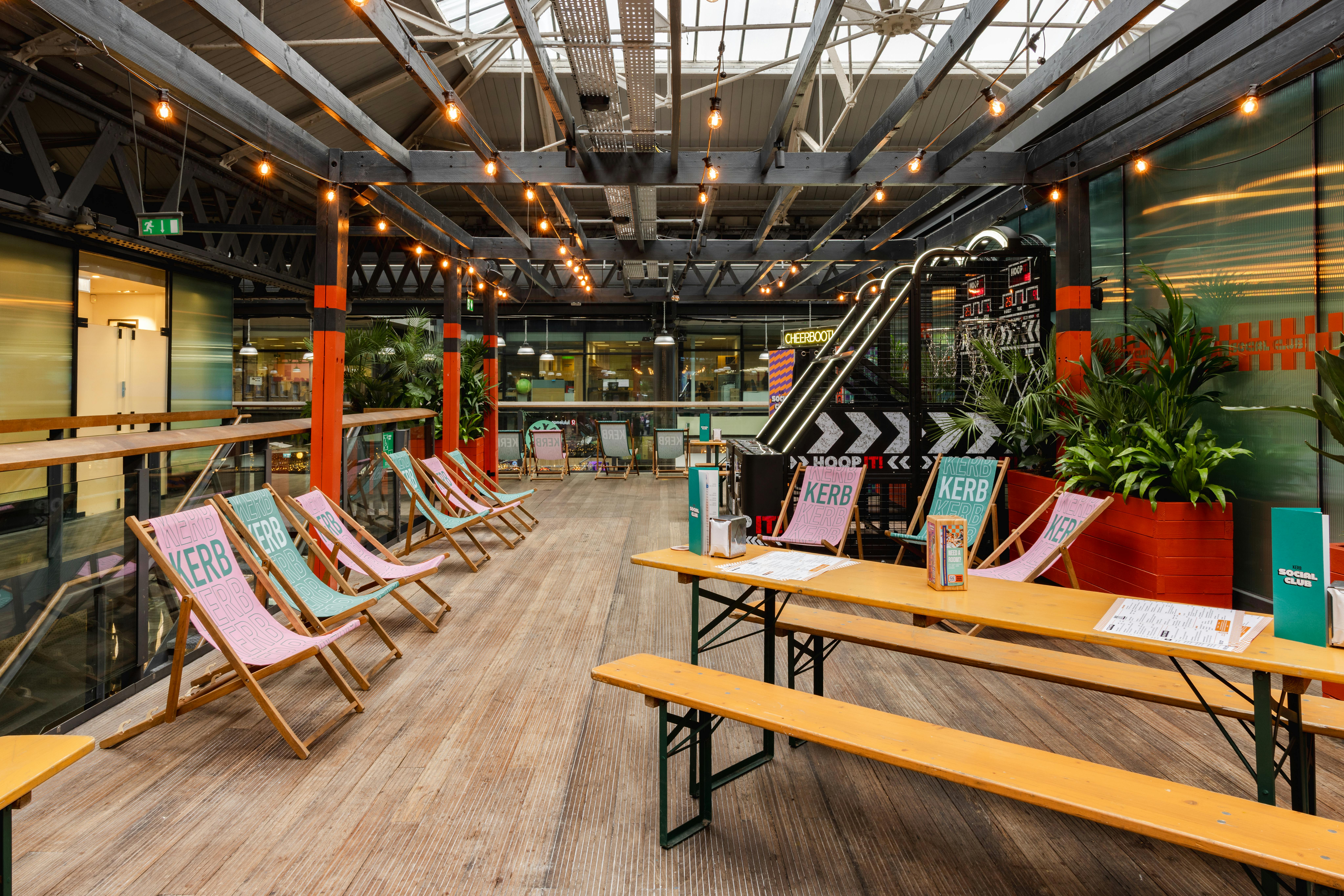 KERB Sports Bar terrace at Old Spitalfields Market, London