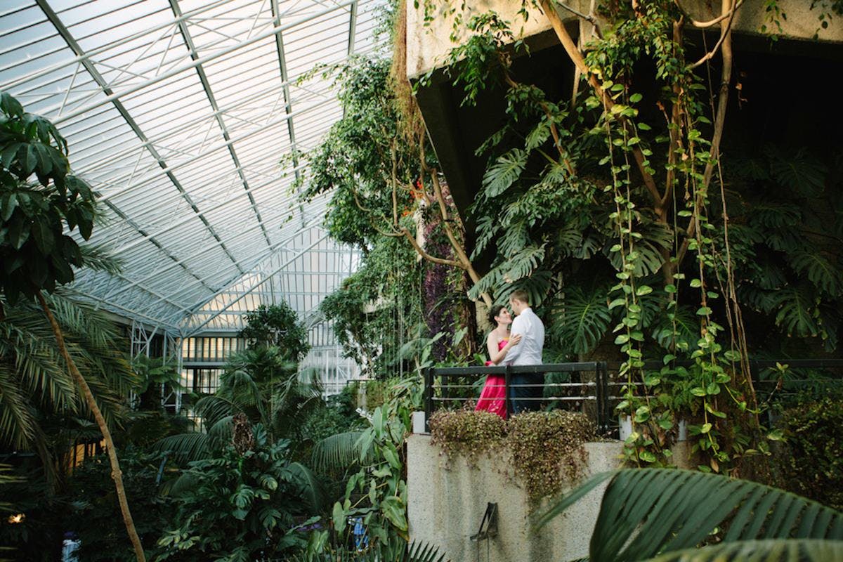 Barbican Centre Conservatory wedding couple