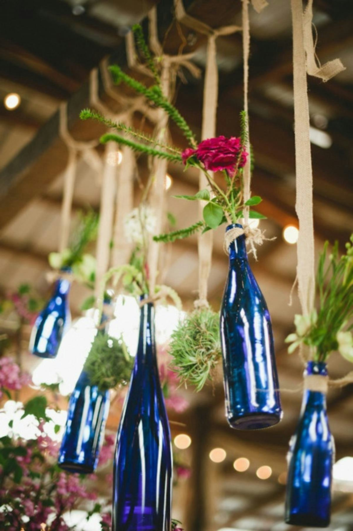 Blue bottle-vases