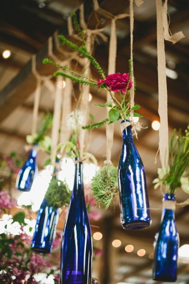 Blue bottle-vases